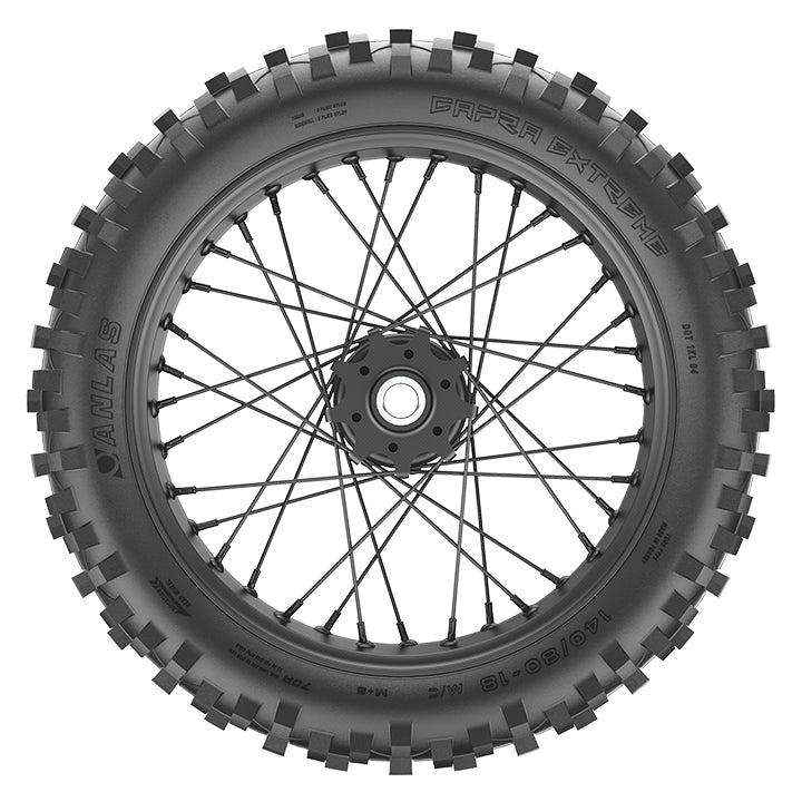 Side profile of Anlas Carpa Extreme 140/80-18 soft rear tyre for hard enduro