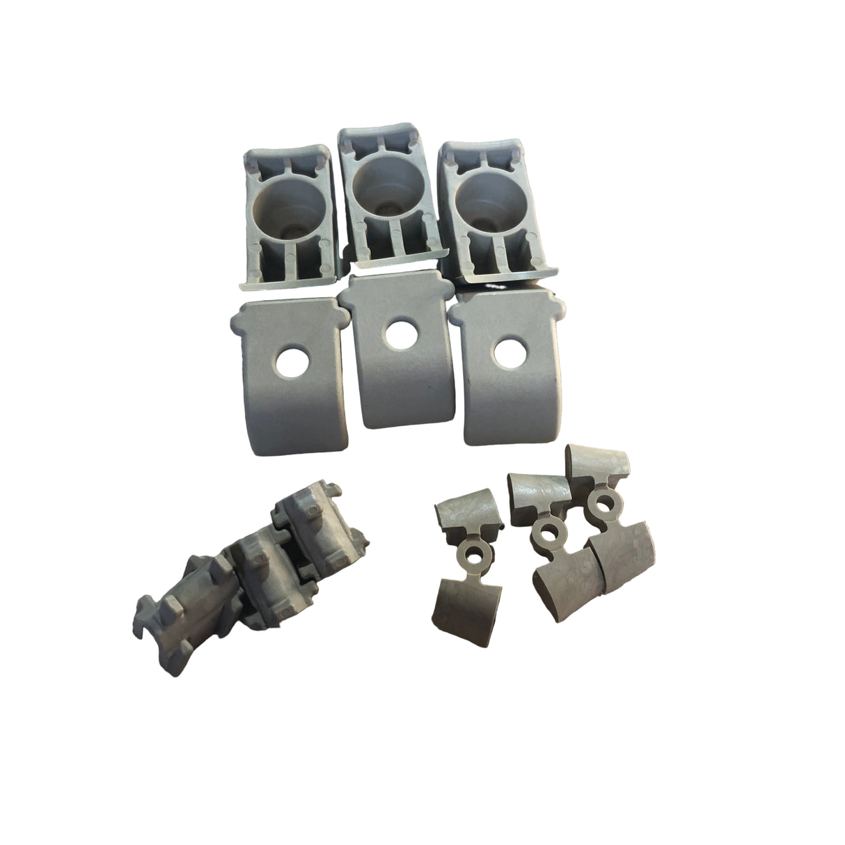 Complete CFMOTO CVTech clutch upgrade kit with blocks, sliders, and cam shoes laid out