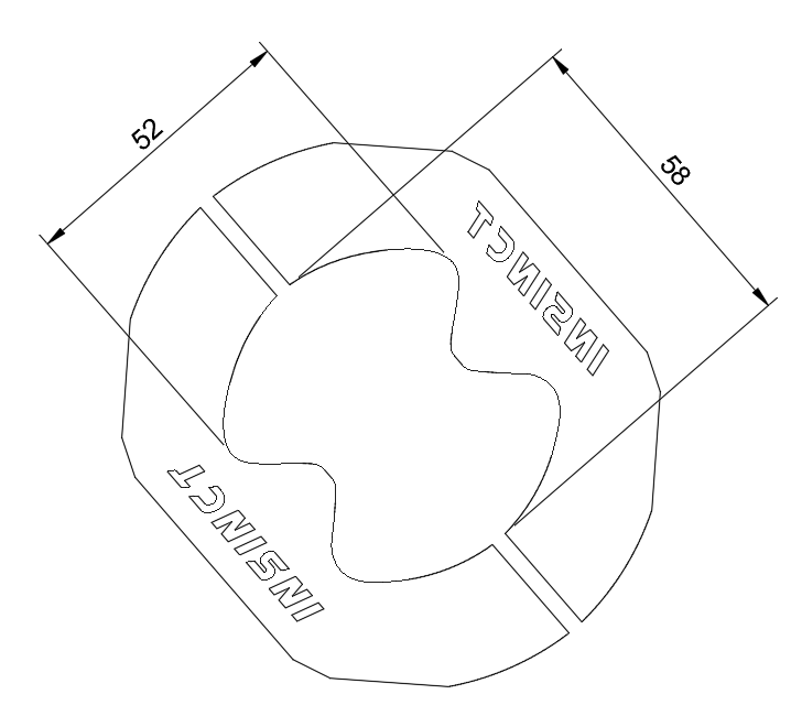 Approximate Dimensions of InSinct Can-Am Defender roll frame clamp