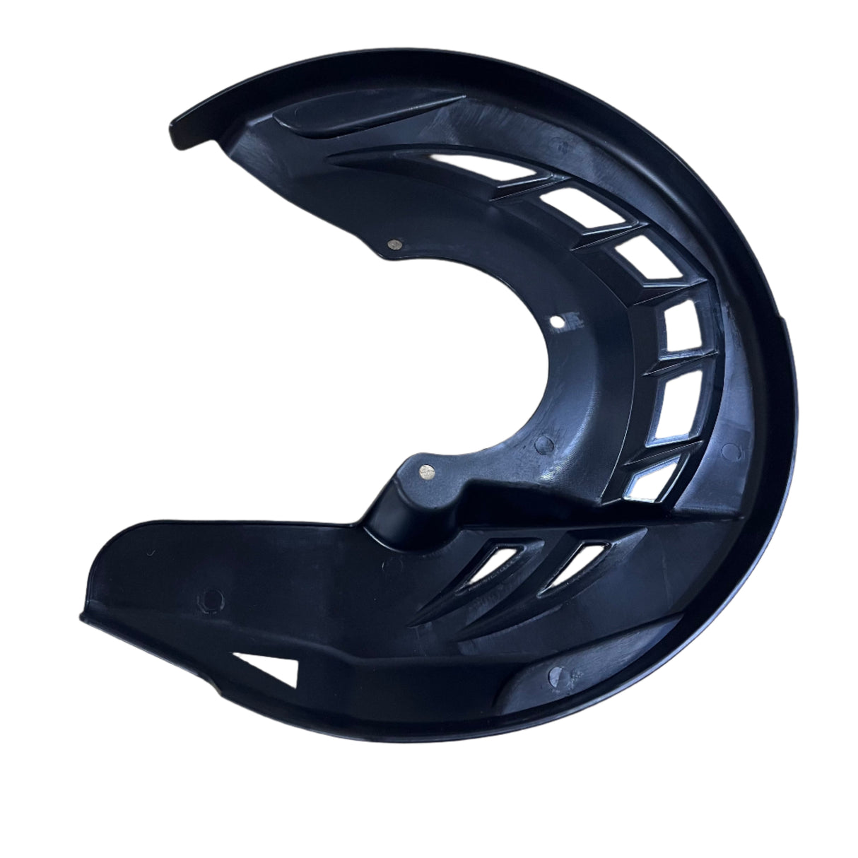 KTM front brake disc guard kit with aluminium hub, polypropylene cover, and mounting screws