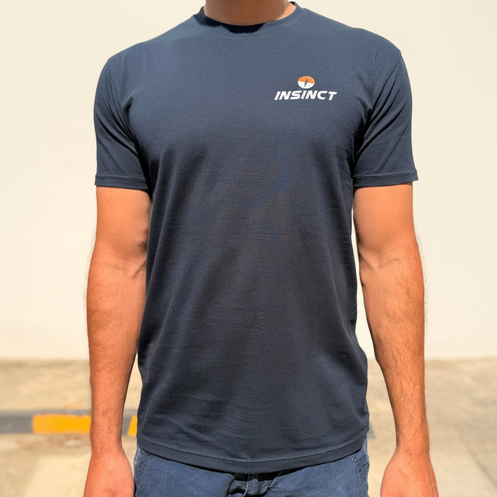 InSinct Built for the Outdoors navy t-shirt with front chest logo