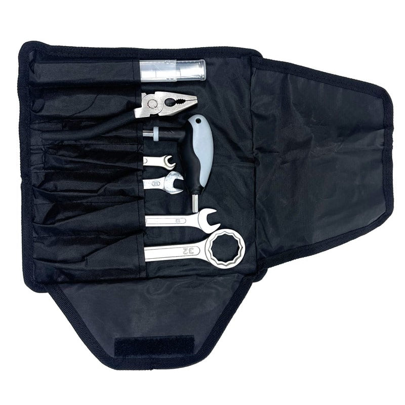 Compact motorcycle tool kit ideal for trail repairs and quick fixes