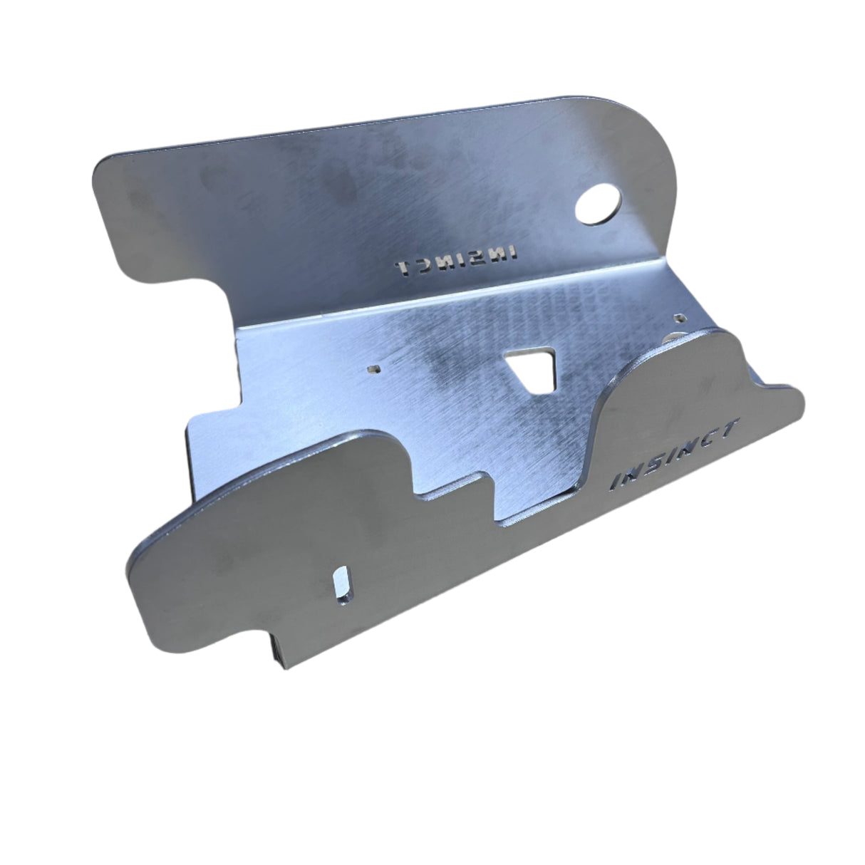 Passenger side aluminium rear CV protector – unmounted view