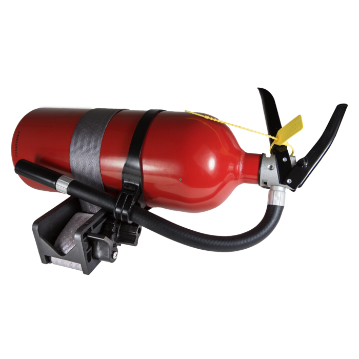 Quick Fist Ratchet Clamp securely holding equipment in a 4WD, UTV or trailer.