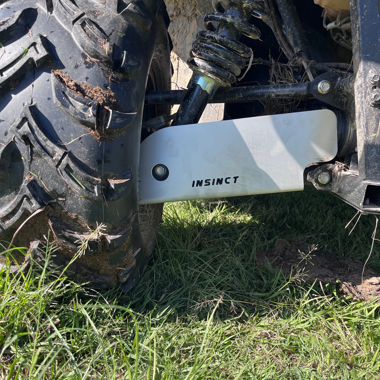 CFMoto UForce 600 rear CV protector installed on driver side