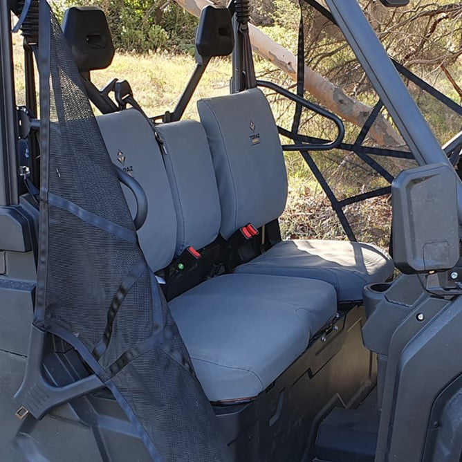 Custom-fit canvas seat covers for the CFMoto UForce 1000, offering durable protection for tough adventures.