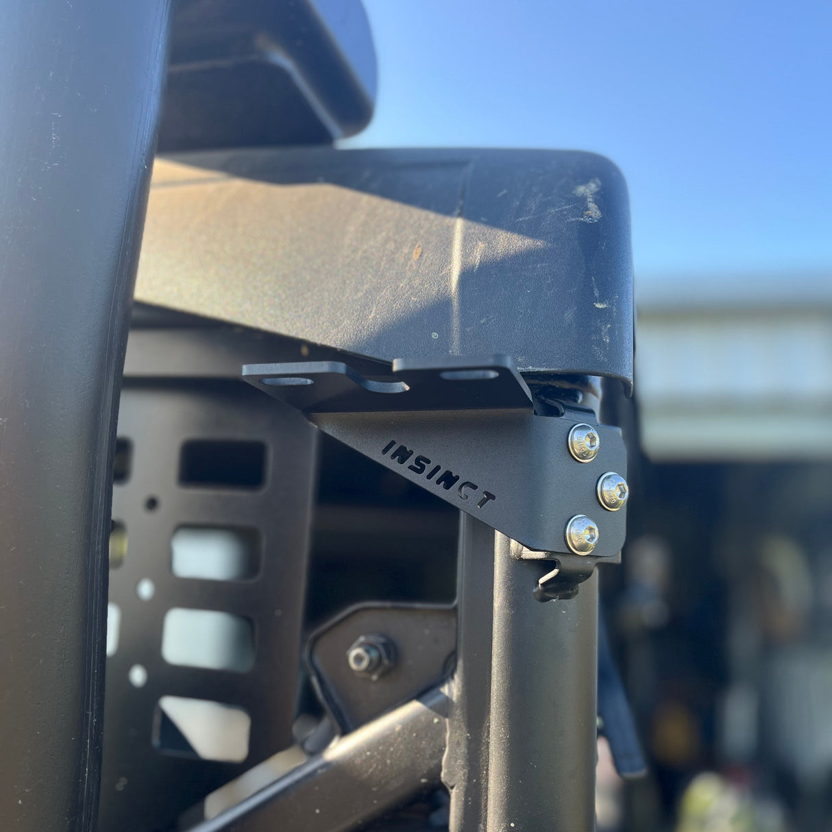 InSinct aerial and light mount bracket installed on CFMoto UForce 1000 B-pillar