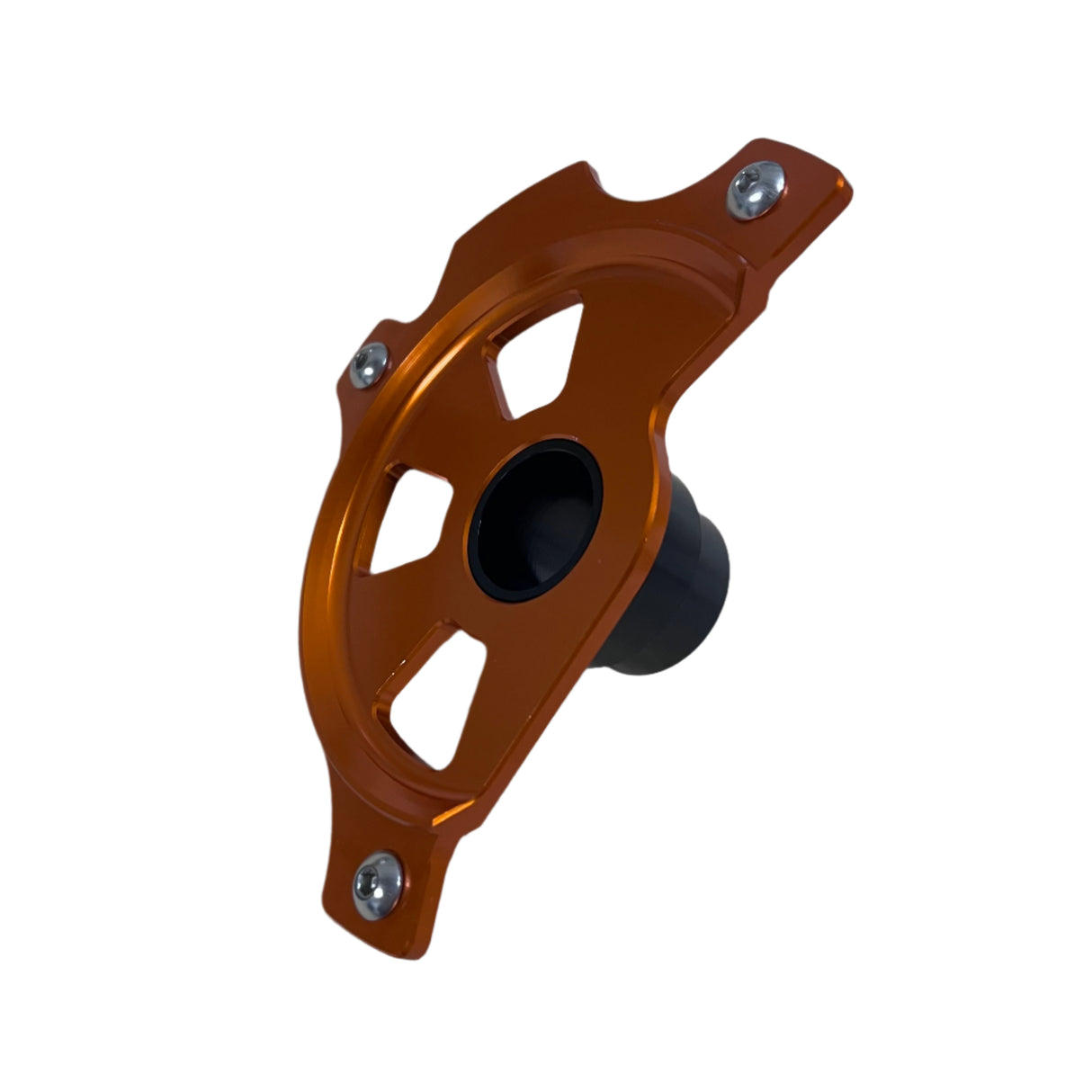 Underside view of the KTM front brake disc guard showing internal structure and mounting detail