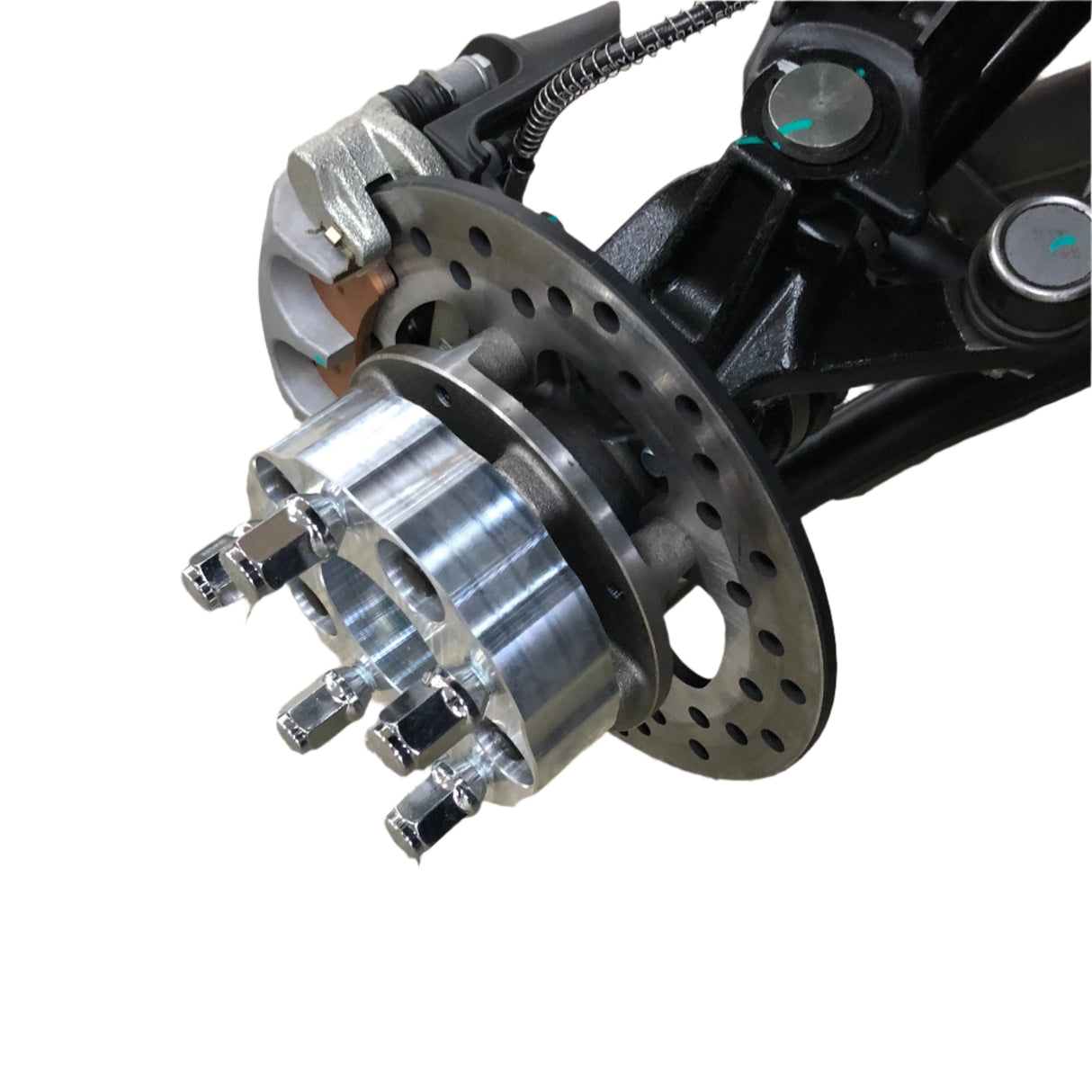 CFMoto U10 Pro with wheel spacers installed, showing wider stance and improved wheel clearance.