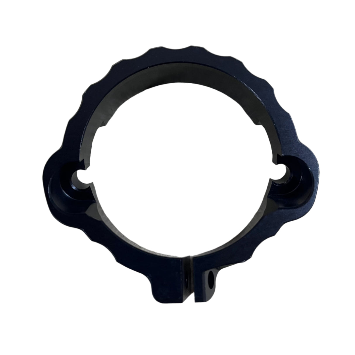 Top view of the exhaust flange guard showing screw positions for easy mounting on 2017–2024 250/300 models.