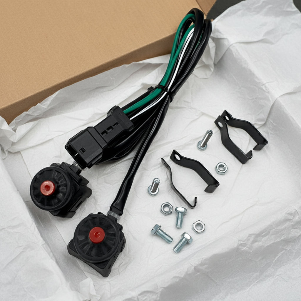 Wiring and connector layout for 2024 TBI start/kill switch kit unpackaged