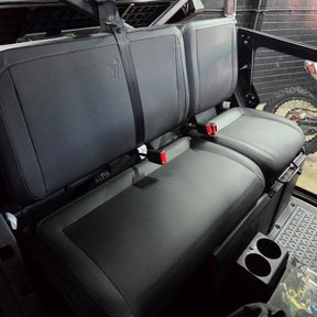 2025 Segway UT6 charcoal canvas seat cover set fitted to front seats
