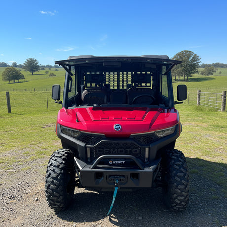 Australian-designed MOLLE storage panel setup for the CFMoto U10 Pro, engineered for functionality and everyday usability.