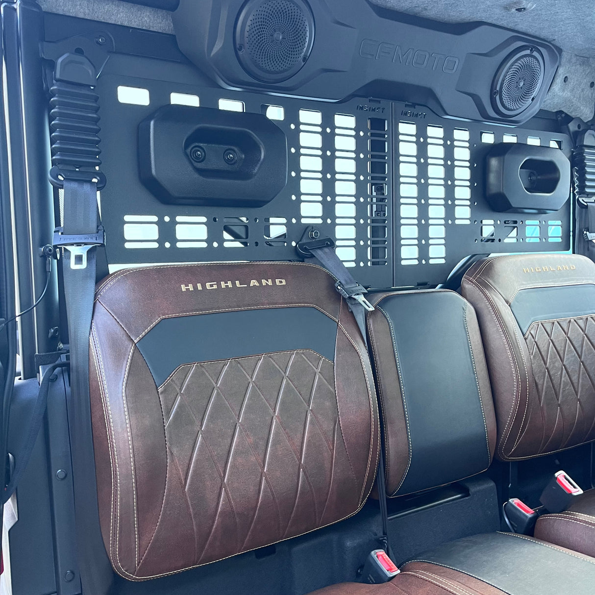 Upgrade your UTV storage with a practical rear cabin MOLLE panel system designed for tools, safety equipment and outdoor gear.