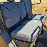 Close-up of water-resistant fabric on the CFMoto U10 Pro/Highland canvas seat covers, built for rugged use.