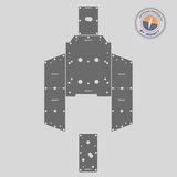 Render of U6EV Skid plates, showing what is included