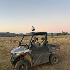 Roof accessory mounting plate designed for the CFMoto UForce 600 to reduce roof flex and improve support.