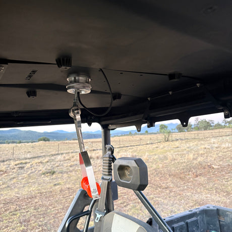 Aluminium roof strengthening plate installed on a CFMoto UForce 600 to support roof mounted equipment.