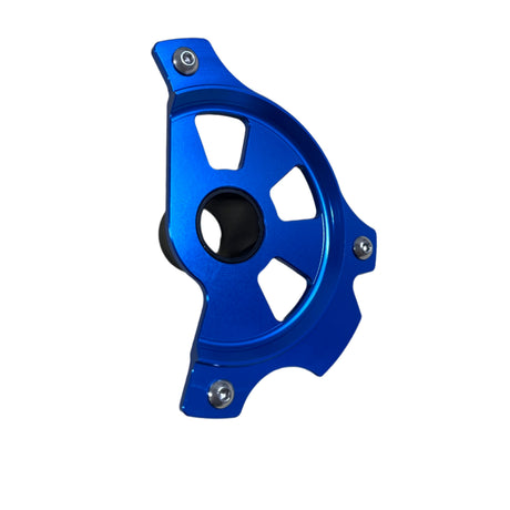  Precision-machined 6061-T6 aluminium hub with anodised blue finish for brake guard