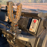 Deep Can-Am Defender HD11 storage pocket holding an ammo box and everyday gear.