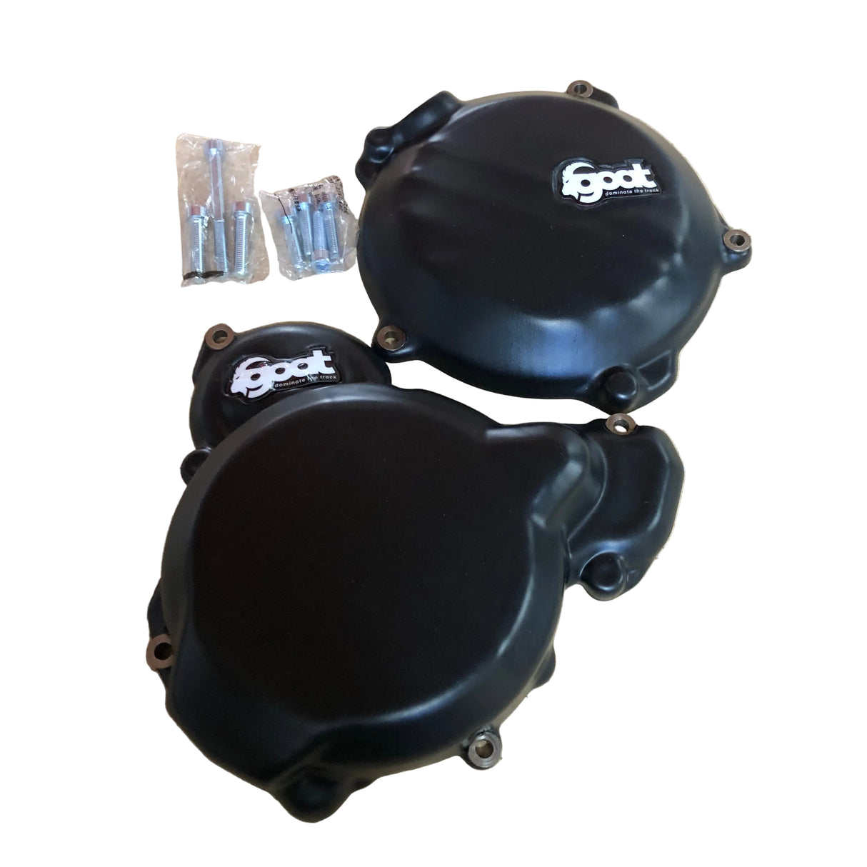Mounting hardware included in GOAT clutch and ignition cover protection kit for KTM EXC TBI 250 300 2-stroke 2024–2025 models