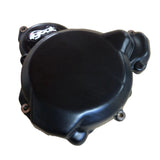 GOAT ignition cover guard for KTM EXC TBI 250 300 two-stroke 2024–2025 models showing mounting points and protective design