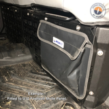Heavy duty off-road storage pouch with MOLLE mounting straps and reinforced construction
