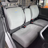 Close-up of InSinct custom fit canvas seat covers for CFMOTO U10 Pro and Highland with reinforced stitching and premium finish