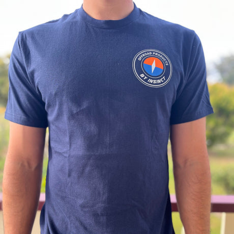 InSinct navy circle logo t-shirt front view