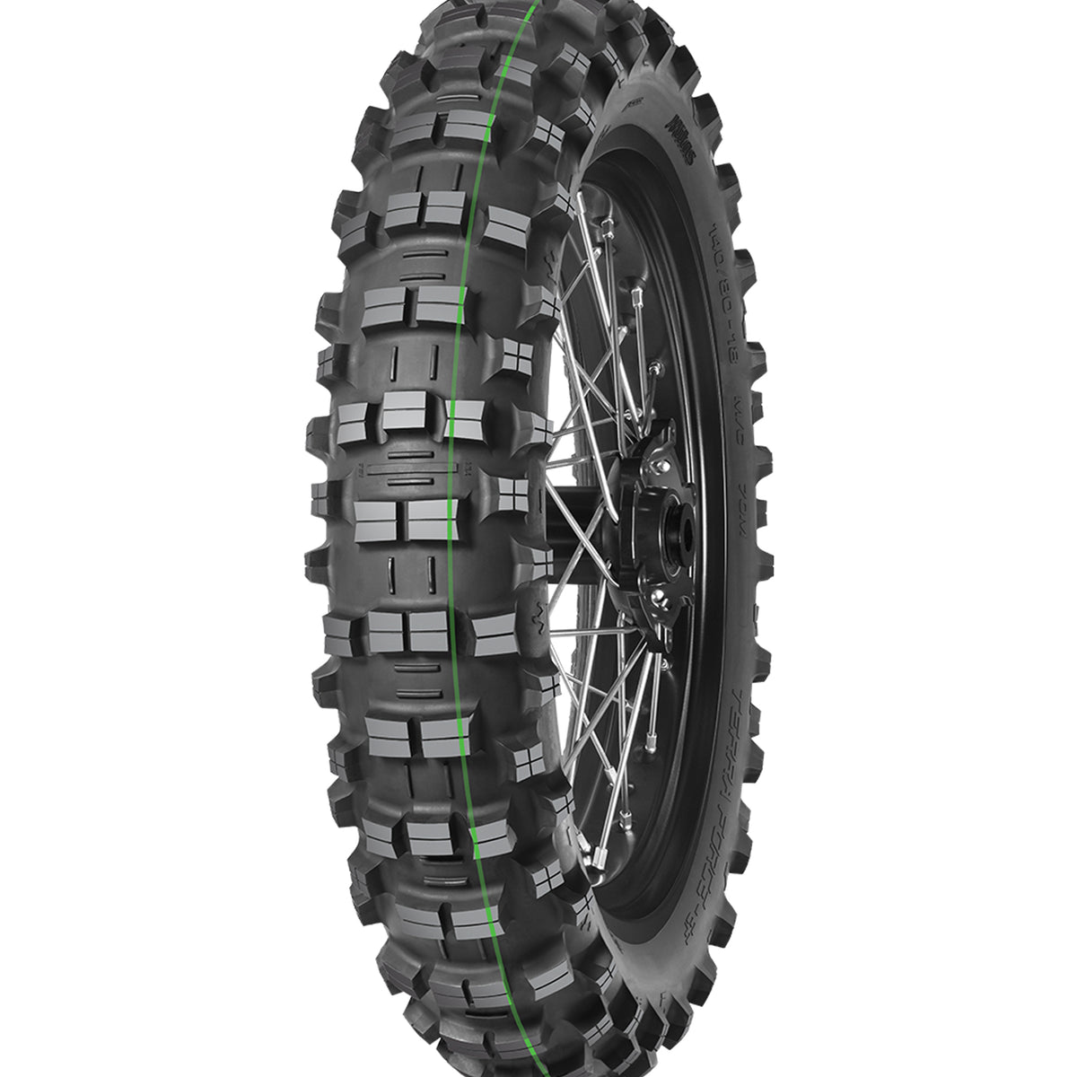 Mitas Terra Force EF 140/80-18 SUPER LIGHT Single Green Stripe Rear Ty ...