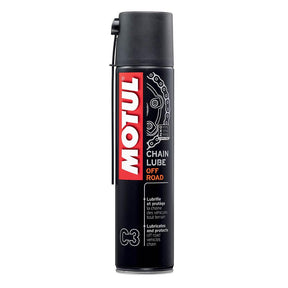 Motul Chain Lube Off Road reduces friction, prevents corrosion, and improves transmission performance for off-road motorcycles and quadbikes. Fluorescent yellow for easy application.