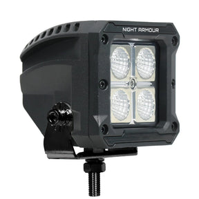 Night Armour Spotter 40W cube flood work light with mounting bracket and interchangeable covers