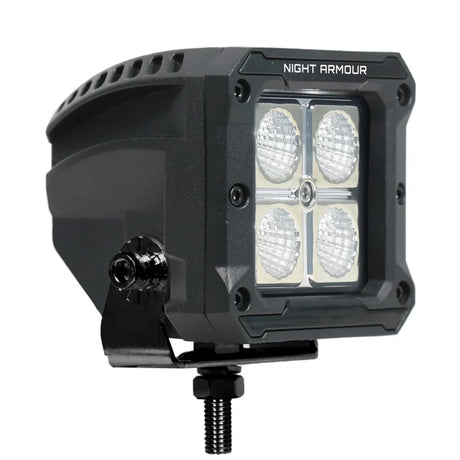 Night Armour Spotter 40W cube flood work light with mounting bracket and interchangeable covers