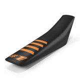 ONEGRIPPER RIBBED black and orange gripper seat cover for Enduro and Motocross bikes