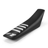 ONEGRIPPER RIBBED black and white gripper seat cover for Enduro and Motocross bikes