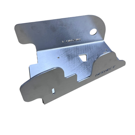Passenger side aluminium rear CV protector – unmounted view