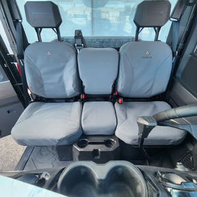 Canvas seat covers installed on Polaris Ranger XD 1500 Premium UTV seats