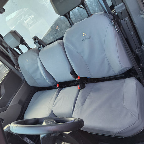 Australian made canvas seat covers fitted to Polaris Ranger XD1500 NorthStar model