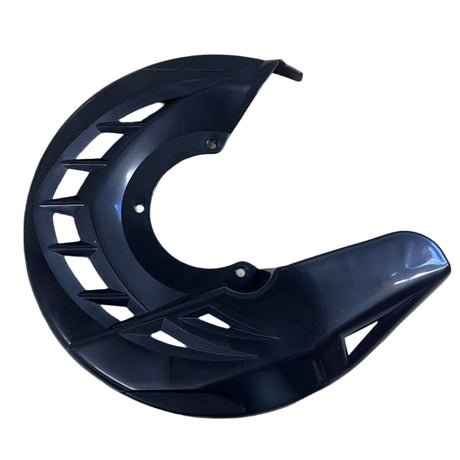 Close-up of black polypropylene shield on front disc protector