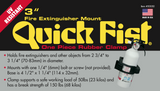 Information on Quick Fist 75mm clamp for fire extinguishers and other equipment