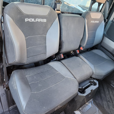 Heavy duty canvas seat covers protecting Polaris Ranger XD1500 seats
