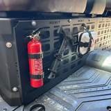 MOLLE panel fitted on a CFMOTO U10 Pro with storage pouches attached, demonstrating available mounting options.