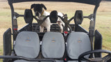Yamaha YXM700 Viking 3-seater UTV with fitted canvas seat covers in Charcoal color