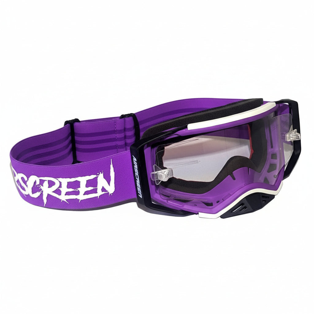 AirScreen AERO EX Enduro Goggles - Purple White Black