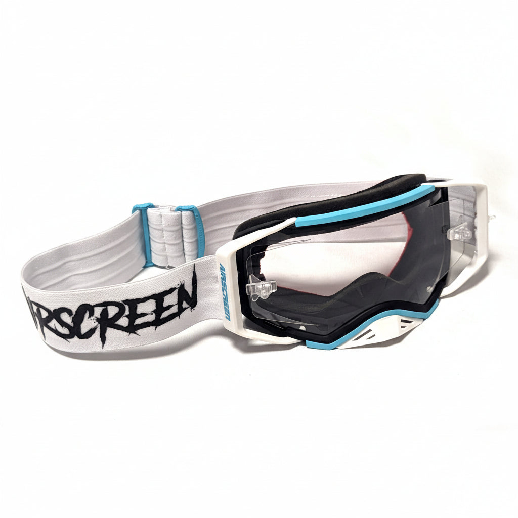 AirScreen AERO EX Enduro Goggles - White Black Turquoise