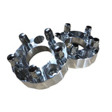 Front view of 1.5" CFMoto U10 Pro wheel spacers showcasing installed studs and precision machining.