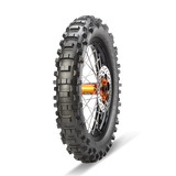 Metzeler MCE 6 Days Extreme Super Soft 140/80-18 rear tyre showing sidewall branding and extreme enduro design