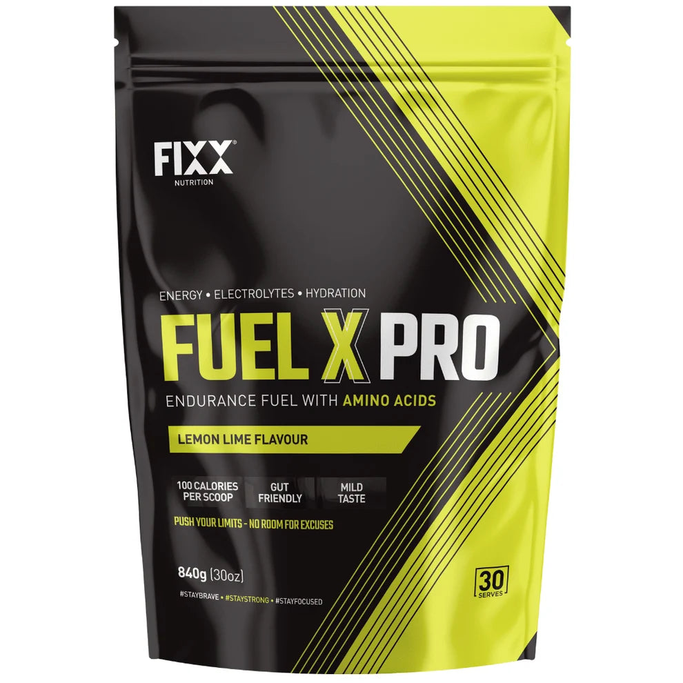 FIXX Fuel X PRO Lemon Lime endurance fuel and electrolyte drink 30 scoop bag