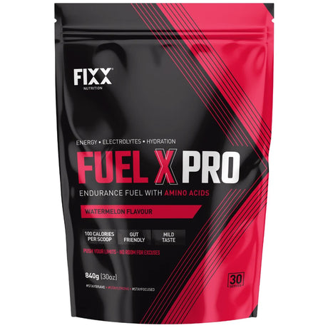 FIXX Fuel X PRO Watermelon endurance fuel and electrolyte drink 30 scoop bag